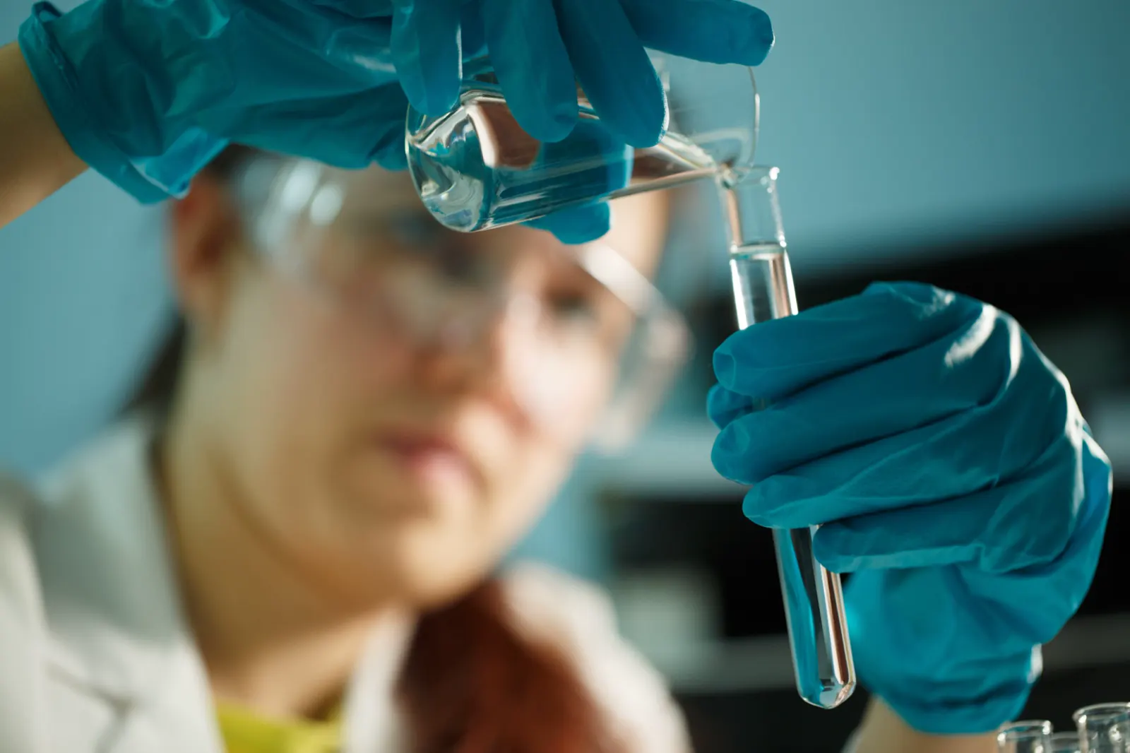 Close-up of professional water testing equipment in use